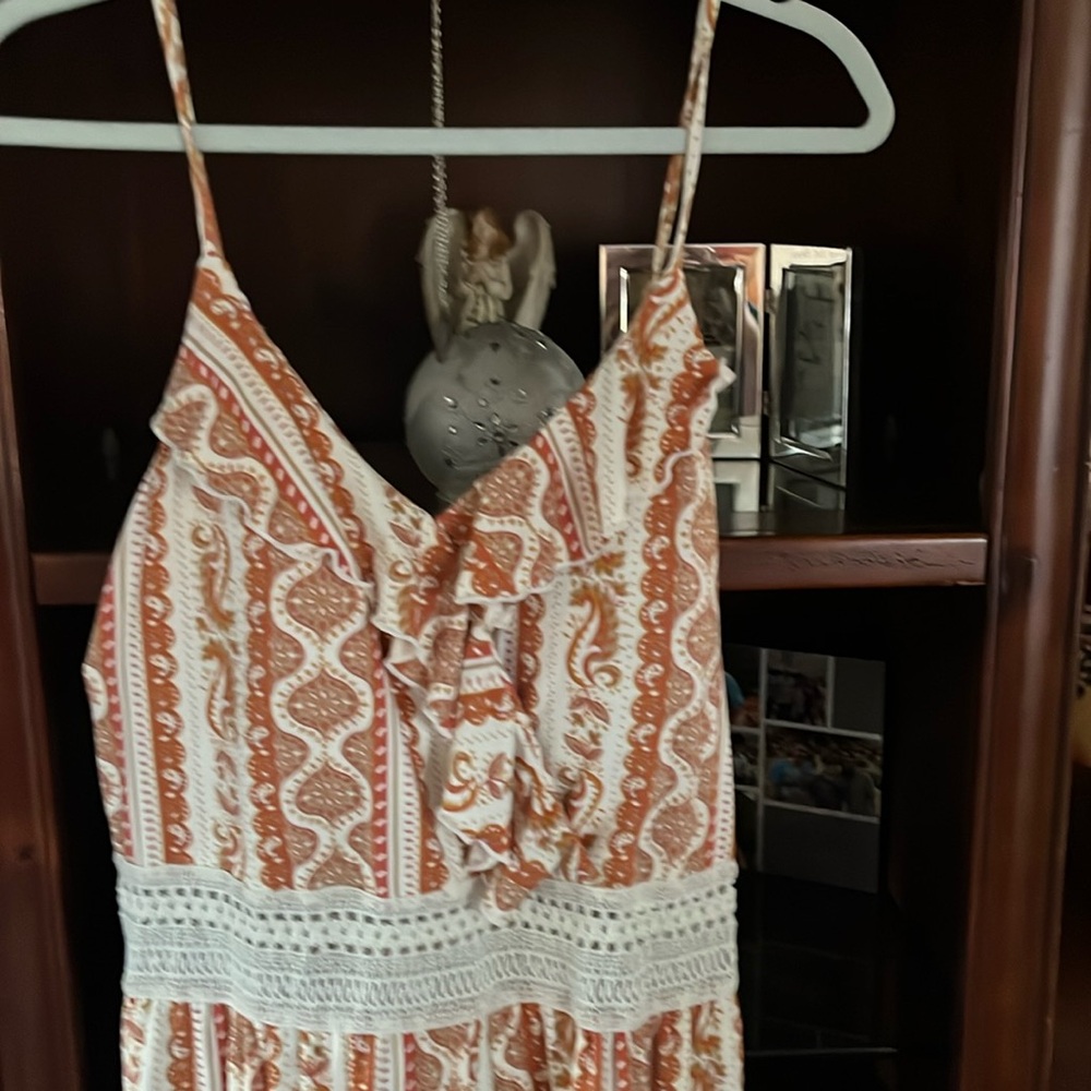 New Boundaries brown and white sundress